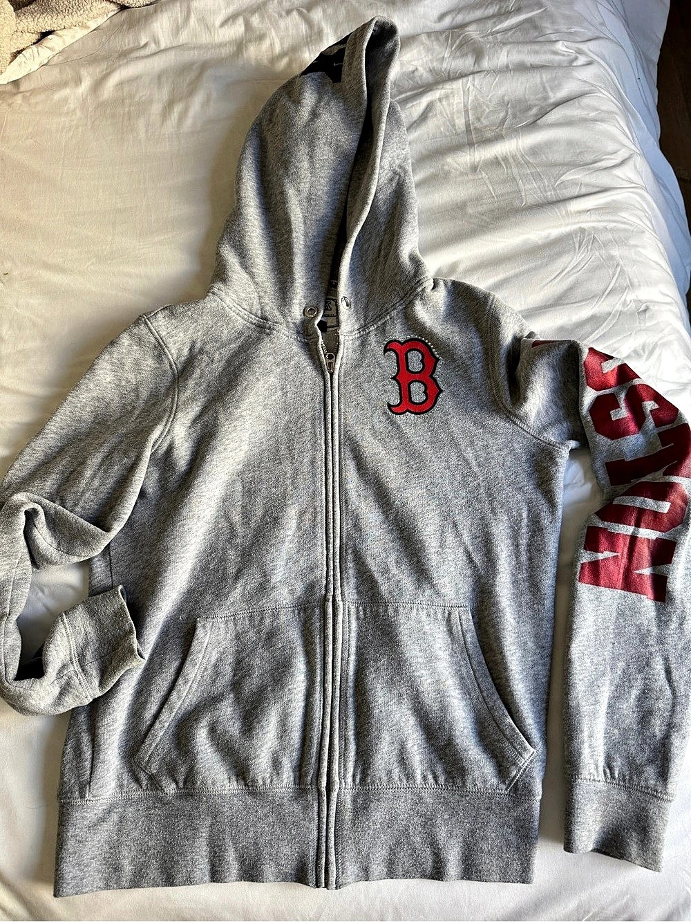 Victoria’s Secret PINK Boston Red Sox Zip Hoodie Gray Medium